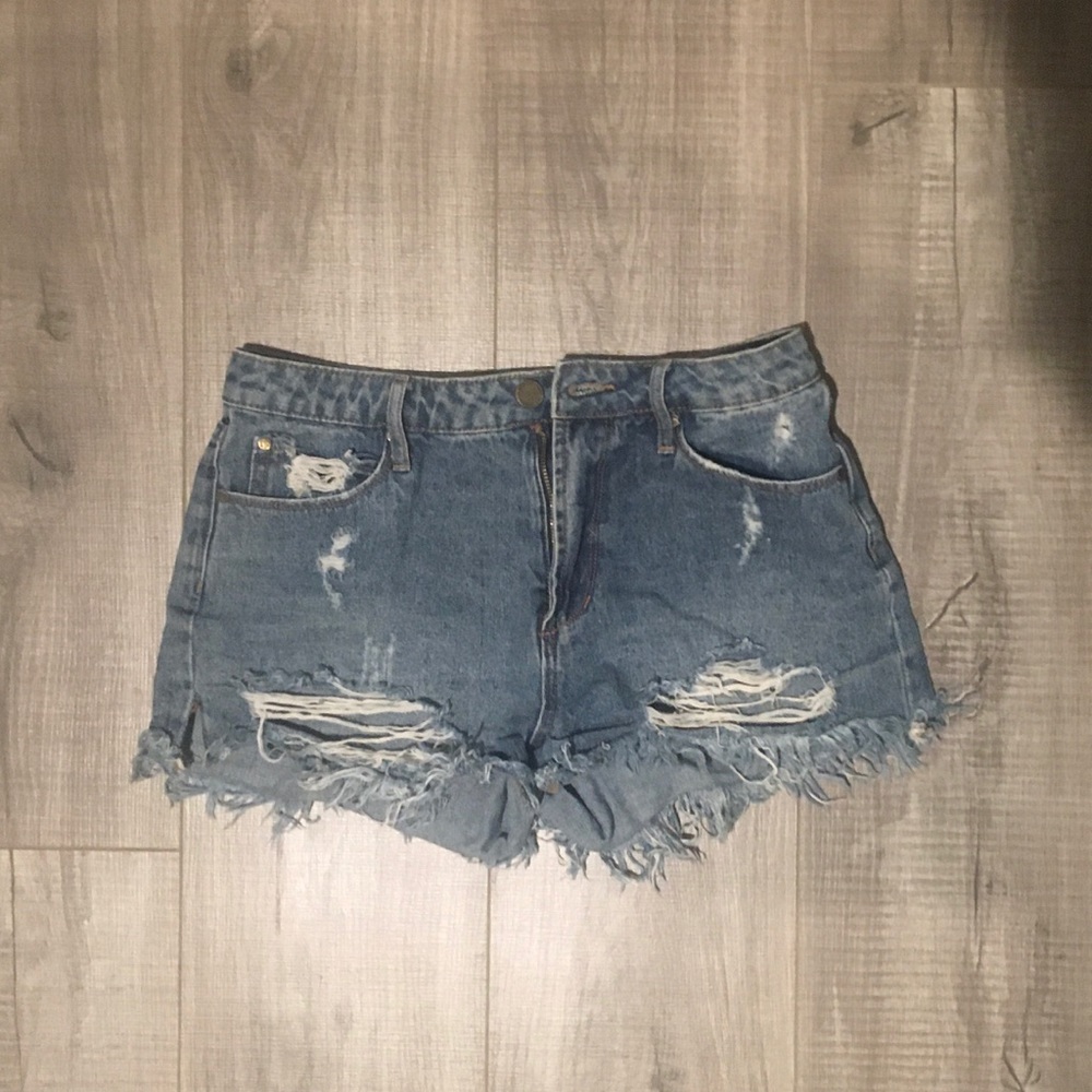 Articles of Society distressed denim shorts